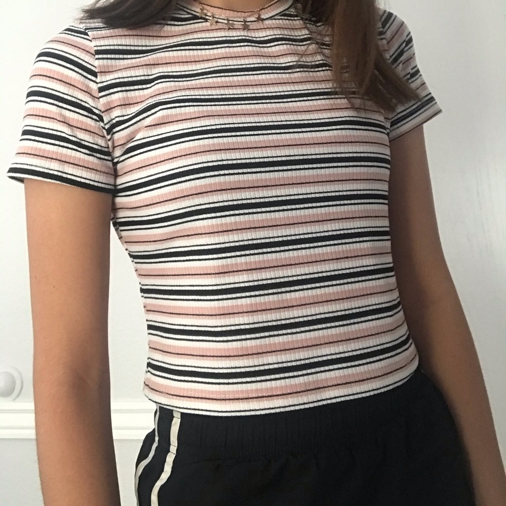 cropped striped top